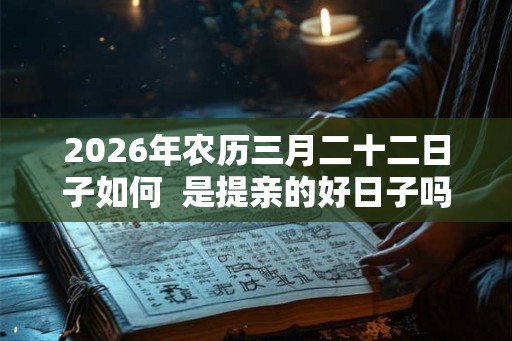 2026年农历三月二十二日子如何  是提亲的好日子吗