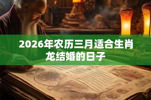 2026年农历三月适合生肖龙结婚的日子