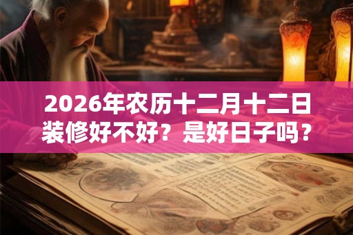 2026年农历十二月十二日装修好不好？是好日子吗？