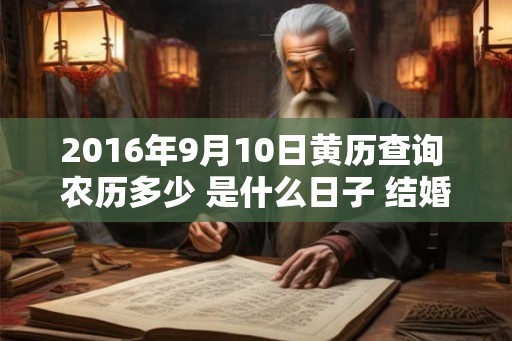 2016年9月10日黄历查询 农历多少 是什么日子 结婚吉时