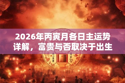 2026年丙寅月各日主运势详解，富贵与否取决于出生月份