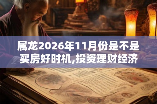 属龙2026年11月份是不是买房好时机,投资理财经济增长 属龙2026年11月份是不是买房好时机,投资理财经济增长