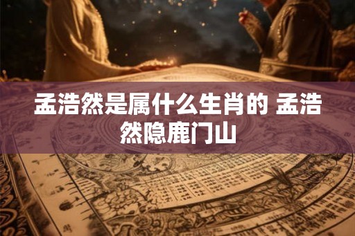 孟浩然是属什么生肖的 孟浩然隐鹿门山 孟浩然是属什么生肖的 孟浩然隐鹿门山