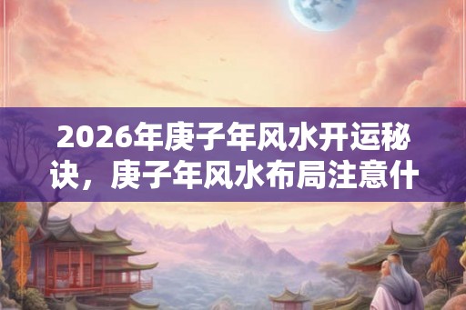 2026年庚子年风水开运秘诀，庚子年风水布局注意什么？