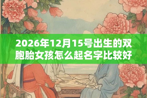 2026年12月15号出生的双胞胎女孩怎么起名字比较好，五行属什么？