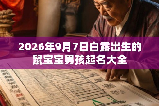 2026年9月7日白露出生的鼠宝宝男孩起名大全 2026年9月7日白露出生的鼠宝宝男孩起名大全