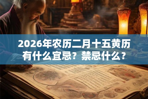 2026年农历二月十五黄历有什么宜忌？禁忌什么？