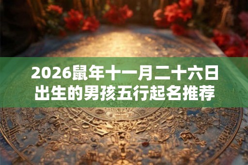 2026鼠年十一月二十六日出生的男孩五行起名推荐