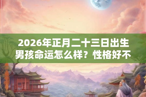 2026年正月二十三日出生男孩命运怎么样？性格好不好？