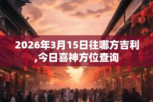2026年3月15日往哪方吉利,今日喜神方位查询