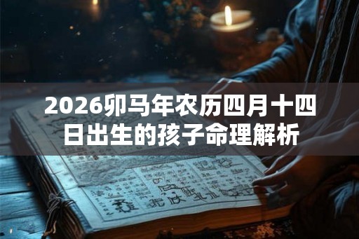 2026卯马年农历四月十四日出生的孩子命理解析