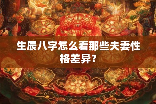 生辰八字怎么看那些夫妻性格差异？