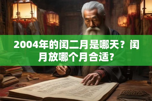 2004年的闰二月是哪天？闰月放哪个月合适？