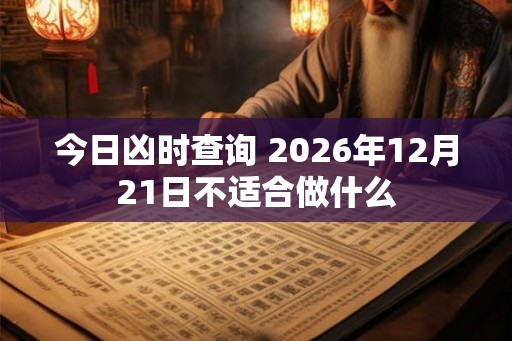 今日凶时查询 2026年12月21日不适合做什么 今日凶时查询 2026年12月21日不适合做什么