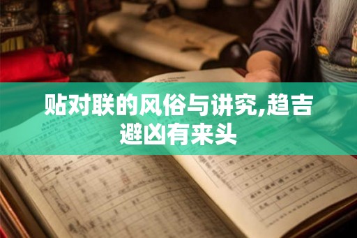 贴对联的风俗与讲究,趋吉避凶有来头
