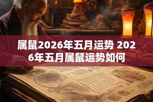 属鼠2026年五月运势 2026年五月属鼠运势如何