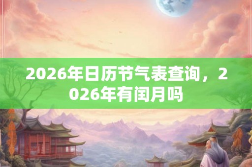 2026年日历节气表查询,2026年有闰月吗 2026年日历节气表查询,2026年有闰月吗