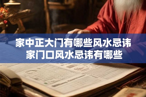 家中正大门有哪些风水忌讳 家门口风水忌讳有哪些