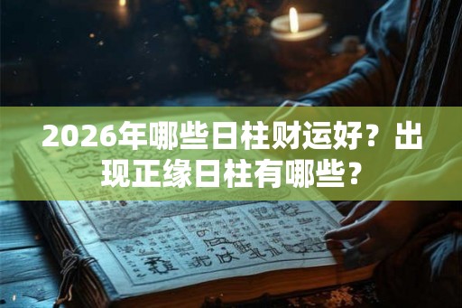 2026年哪些日柱财运好?出现正缘日柱有哪些? 2026年哪些日柱财运好?出现正缘日柱有哪些?