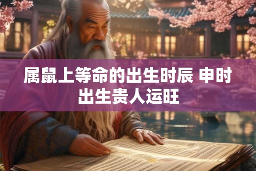 属鼠上等命的出生时辰 申时出生贵人运旺
