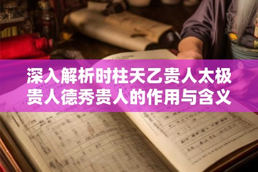 深入解析时柱天乙贵人太极贵人德秀贵人的作用与含义