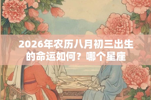 2026年农历八月初三出生的命运如何？哪个星座