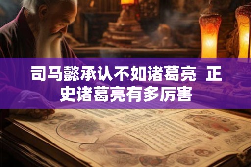 司马懿承认不如诸葛亮  正史诸葛亮有多厉害