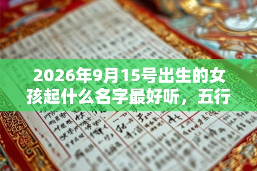 2026年9月15号出生的女孩起什么名字最好听，五行属什么