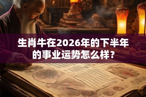 生肖牛在2026年的下半年的事业运势怎么样？