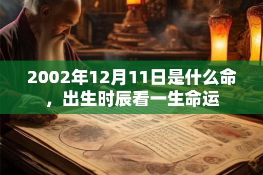 2002年12月11日是什么命，出生时辰看一生命运