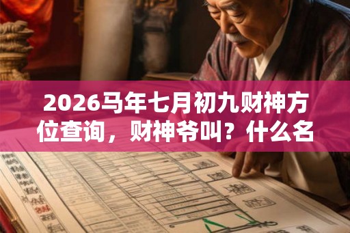 2026马年七月初九财神方位查询，财神爷叫？什么名字