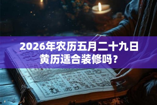 2026年农历五月二十九日黄历适合装修吗？