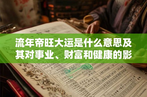流年帝旺大运是什么意思及其对事业、财富和健康的影响