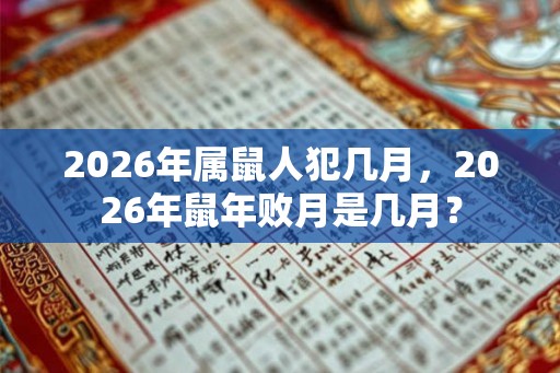 2026年属鼠人犯几月，2026年鼠年败月是几月？