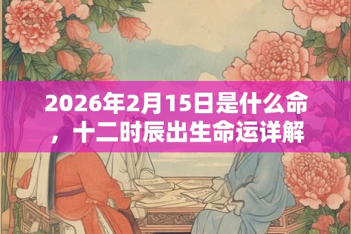 2026年2月15日是什么命，十二时辰出生命运详解