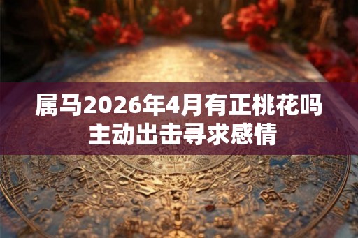 属马2026年4月有正桃花吗 主动出击寻求感情