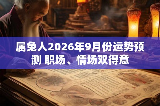 属兔人2026年9月份运势预测 职场、情场双得意
