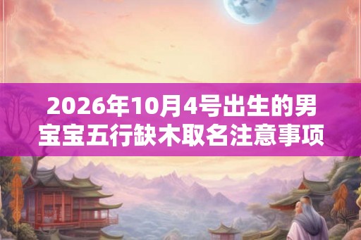 2026年10月4号出生的男宝宝五行缺木取名注意事项