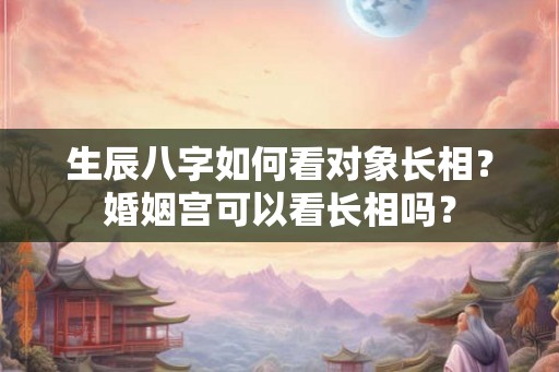 生辰八字如何看对象长相？婚姻宫可以看长相吗？