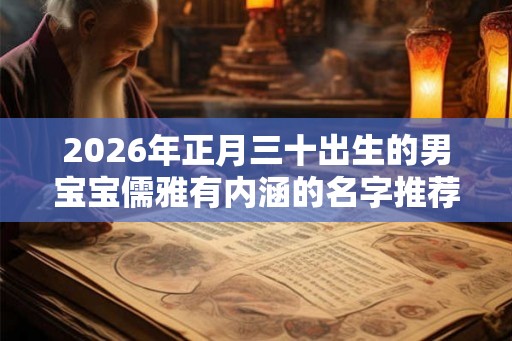 2026年正月三十出生的男宝宝儒雅有内涵的名字推荐