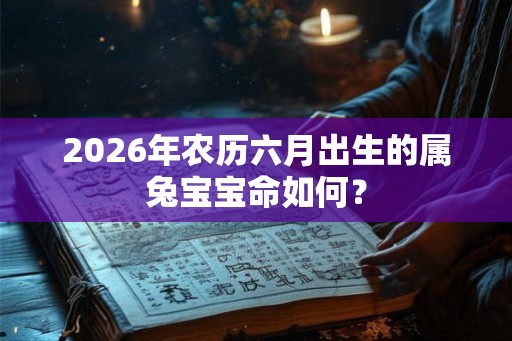2026年农历六月出生的属兔宝宝命如何？