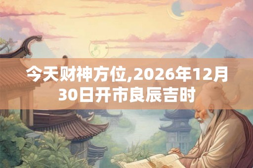 今天财神方位,2026年12月30日开市良辰吉时