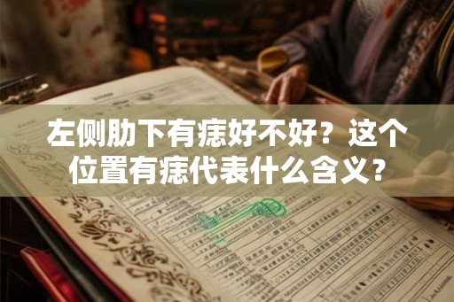 左侧肋下有痣好不好？这个位置有痣代表什么含义？