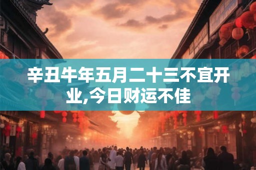 辛丑牛年五月二十三不宜开业,今日财运不佳 辛丑牛年五月二十三不宜开业,今日财运不佳
