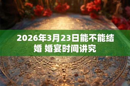 2026年3月23日能不能结婚 婚宴时间讲究