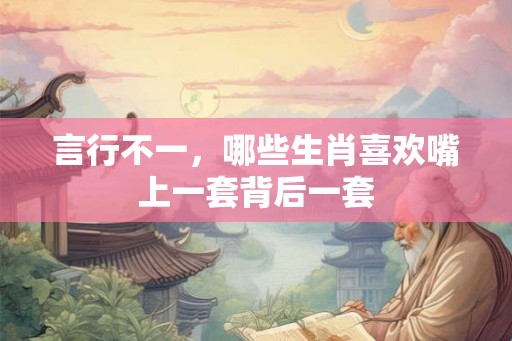 言行不一，哪些生肖喜欢嘴上一套背后一套
