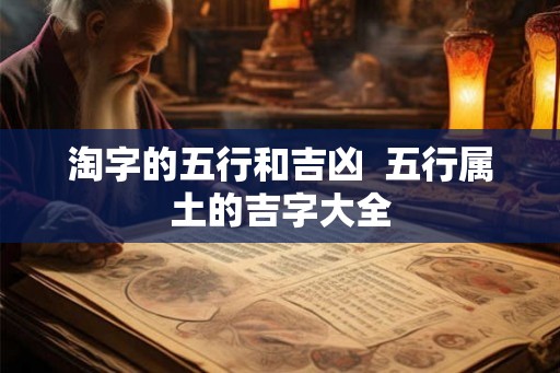 淘字的五行和吉凶  五行属土的吉字大全