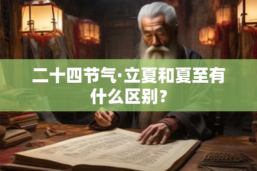二十四节气·立夏和夏至有什么区别？