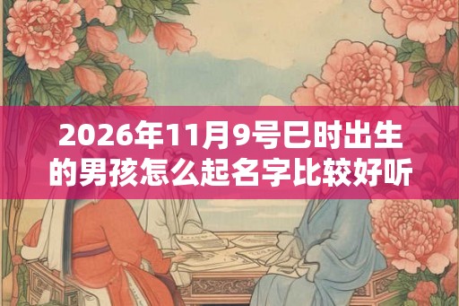 2026年11月9号巳时出生的男孩怎么起名字比较好听