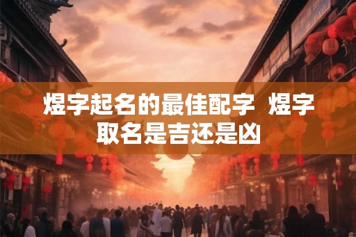 煜字起名的最佳配字  煜字取名是吉还是凶